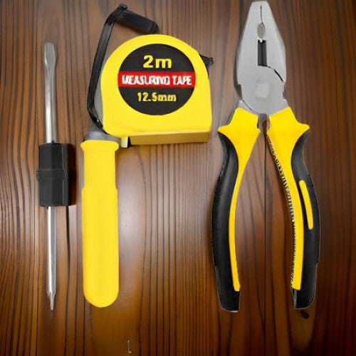 SET DE HERRAMIENTAS 3 PZ CINTA-DESTORNILLADOR-ALICATE 65-3
