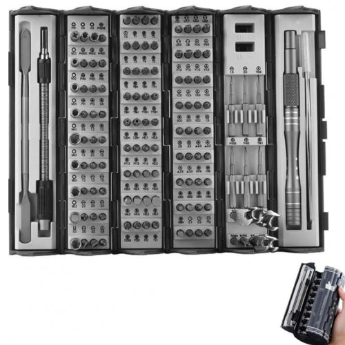 SET DE HERRAMIENTAS DESTORNILLADOR DE PRECISIÓN DE RESORTE 128 EN 1"